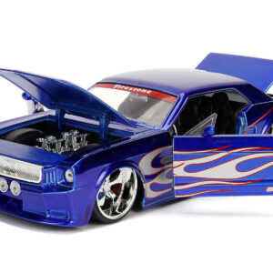 1965 Ford Mustang #5 "L. John's Racing" Candy Blue with Flame Graphics "Bigtime Muscle" Series 1/24 Diecast Model Car by Jada